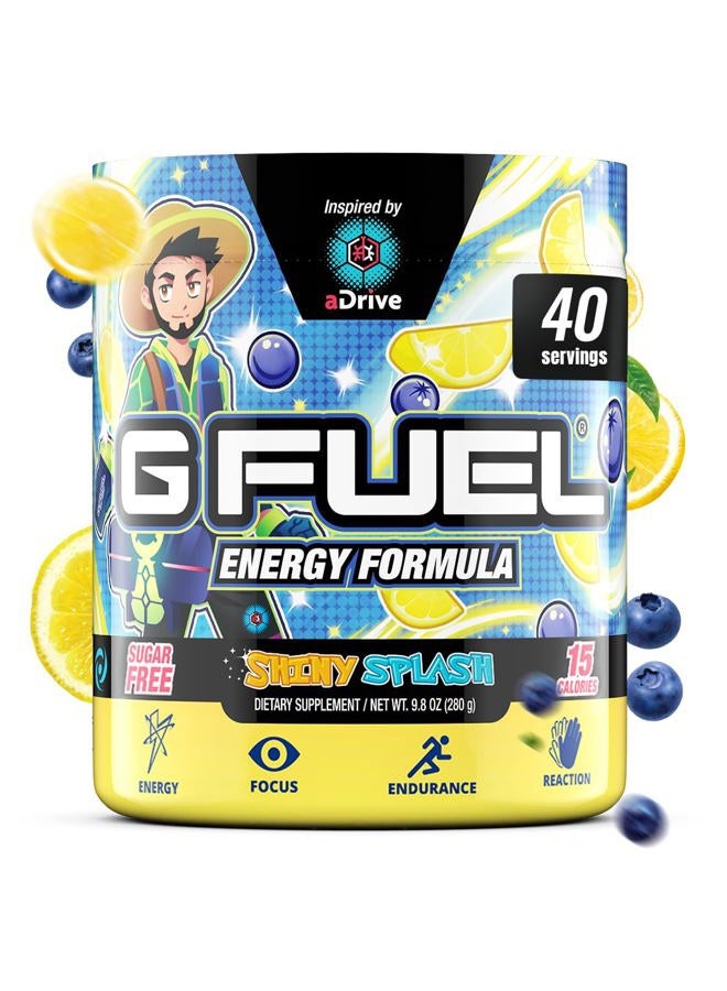 G Fuel aDrive Energy Drink Powder, Pre Workout Caffeine Mix for Gaming, Sugar Free Focus Amino, Vitamin + Antioxidants, 9.9oz (Blueberry & Lemonade, 40 Servings) - Image 1